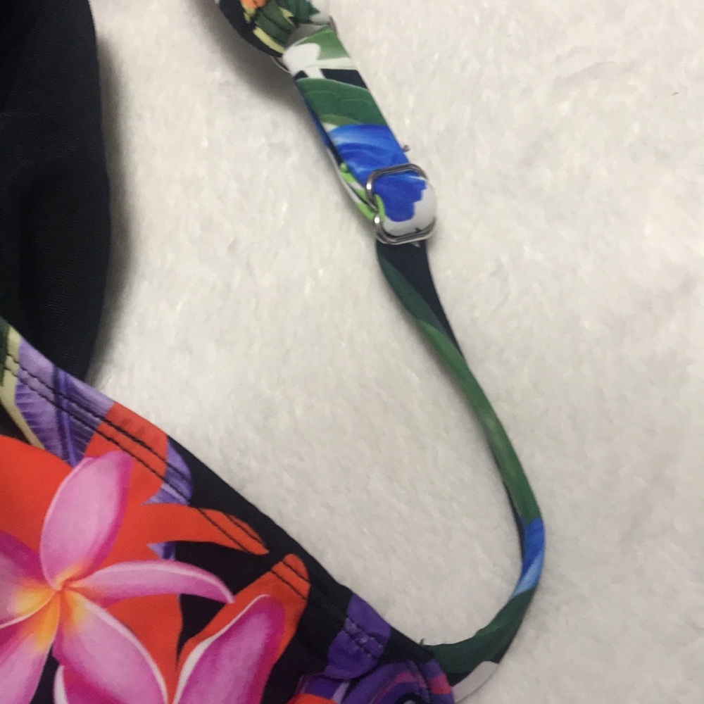 Tropical Floral Print Tankini SwimTop - Purple / Multicolor Sz 20 - Picture 7 of 11
